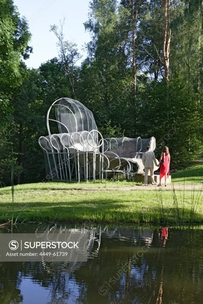 Dennis Oppenheim sculpture in Europa-Park which marks the geographical center of europe (18 km ne of Vilnius), Lithuania