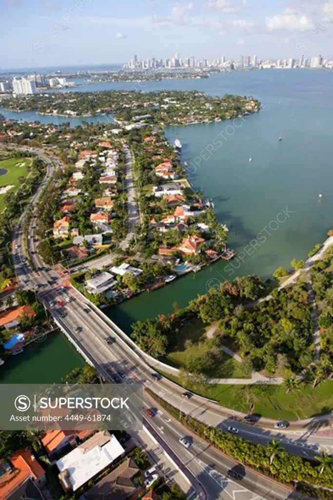 Miami Beach and downtown Miami in the background, Miami, Florida, United States of America, USA