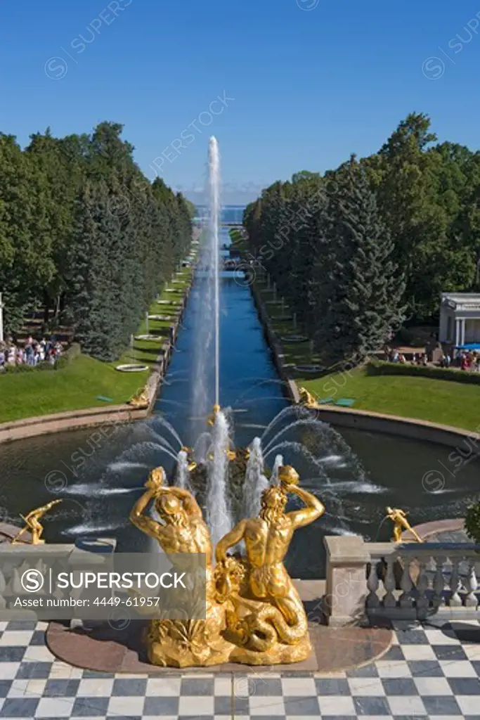 Grand Cascade in Peterhof Palace, St. Petersburg, Russia