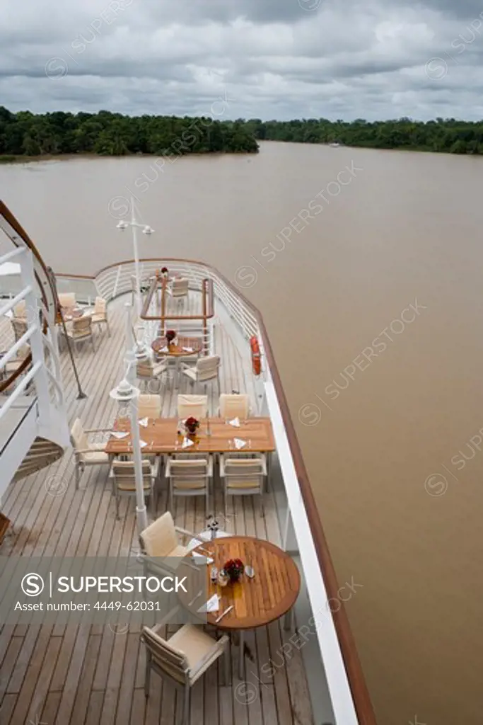 MS Europa Lido Deck and the Amazon River, Rio do Cajari, Para, Brazil, South America