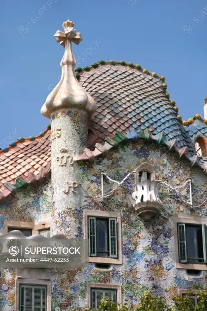 Gaudi's Casa Batllo, Passeig de Gracia, Barcelona, Catalonia, Spain