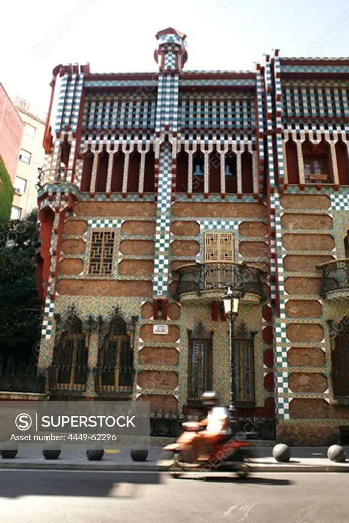 Facade of Antoni Gaudí's Casa Vicens, Barcelona, Catalonia, Spain