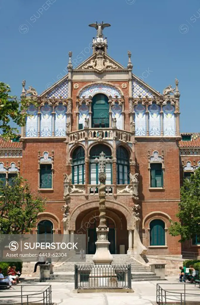 Hospital de la Santa Creu i Sant Pau, Domenech i Montaner, Eixample, Barcelona, Catalonia, Spain