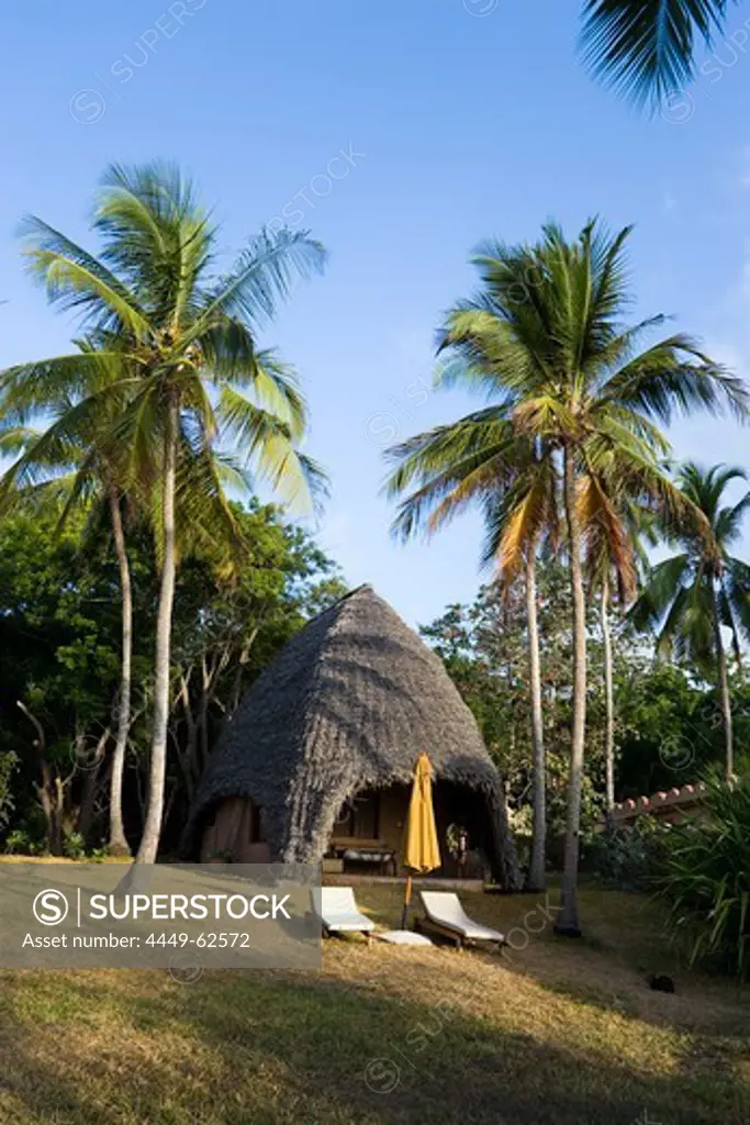 Cottage and sunloungers, The Sands, at Nomad, Diani Beach, Kenya