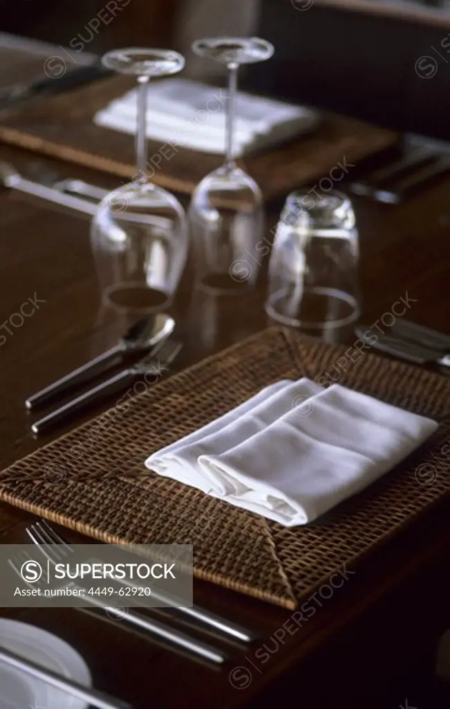 Table and place settings at Wrotham Park Lodge, Queensland, Australia