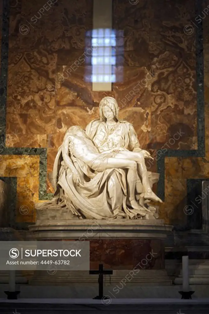 Pieta by Michelangelo, St. Peter's Basilica, Vatican City, Rome, Italy