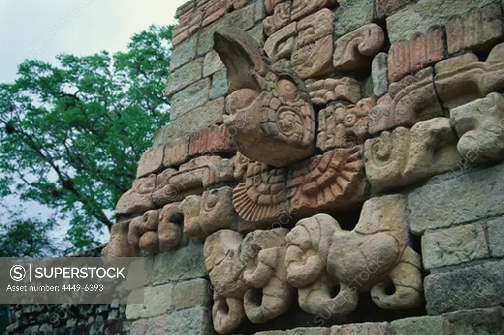 Maya ruins of Copán, Ballcourt, Principal Group, Honduras, Central America, America