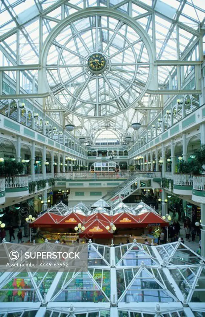 Interior view of the St. Stephen's Green Shopping Centre, Dublin, Ireland, Europe