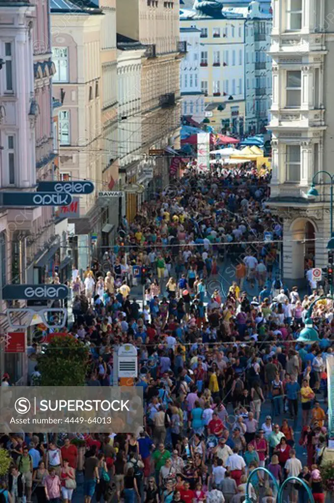 Crowd at a street festival at downtown, Linz, Upper Austria, Austria
