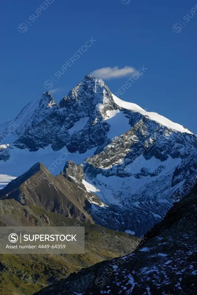 Kleinglockner and Grossglockner, Hohe Tauern range, National Park Hohe Tauern, from Schober range, East Tyrol, Austria