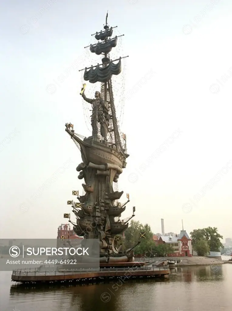 Statue of Peter the Great at Moskva River, Moscow, Russia
