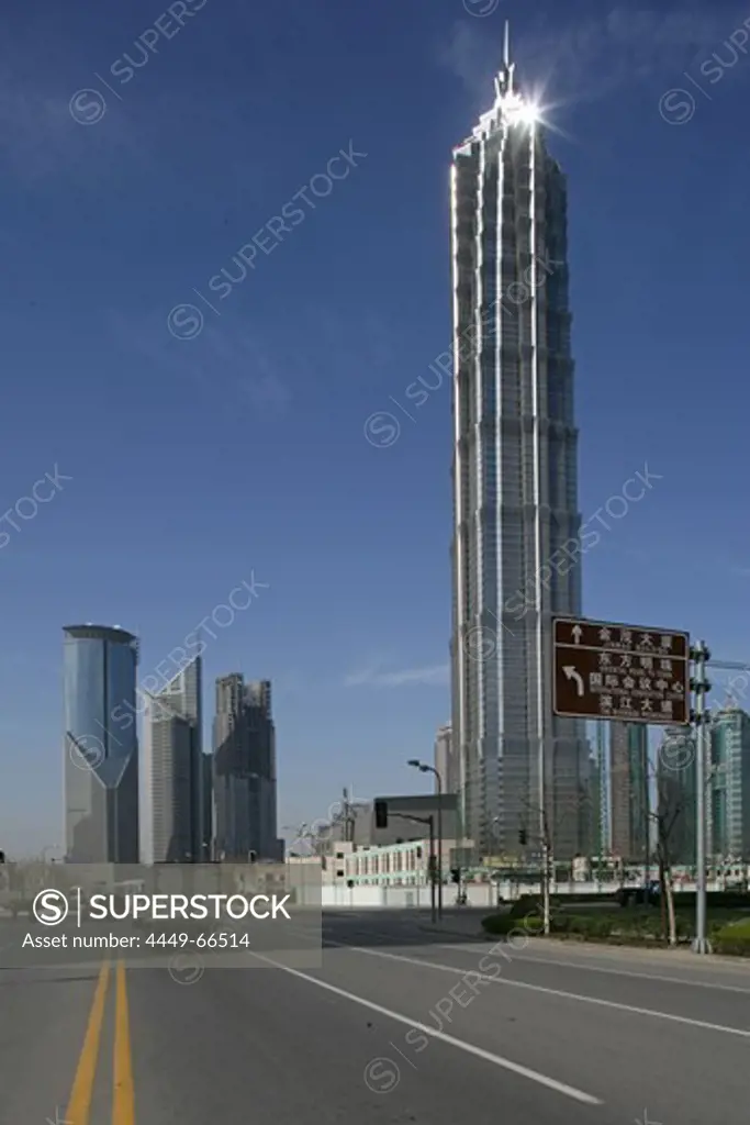 Jinmao Tower, Pudong, Center of Pudong, Lujiazui, Jin Mao Tower, 421 meter high, steel and aluminium fassade, 53rd to 87th floor, 53.-87, Grand Hyatt Hotel, Jin Mao