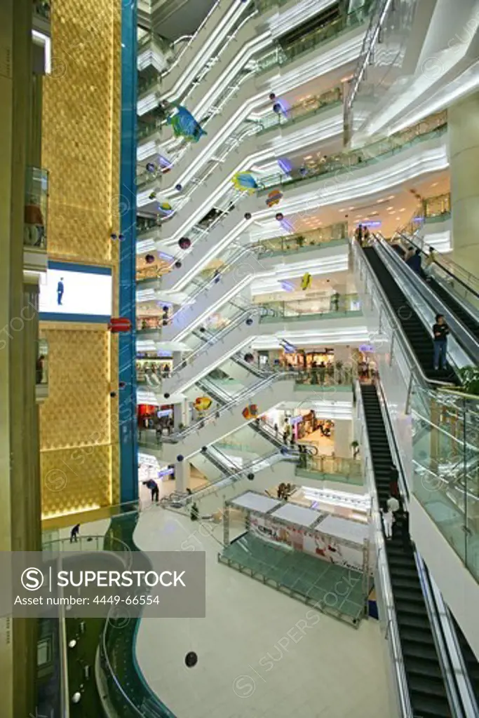 Shopping Shanghai, New World, Yao Han, shopping mall, escalator, shops, stores, mega malls, multi storey, advertising, consumers, fashion, design, atrium
