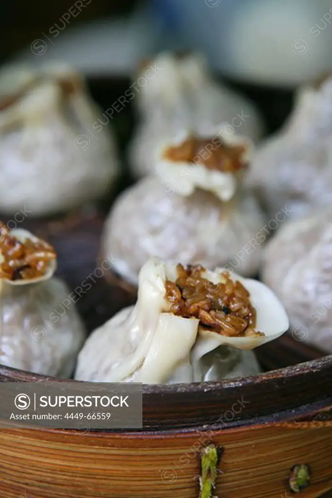 rice dumpling, steamed, buns, Baoizi im Bambus-Daempfkorb