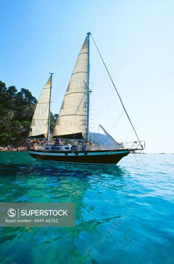 Sailing boat, sailing trip, Costa Brava, Province Girona, Catalonia, Spain