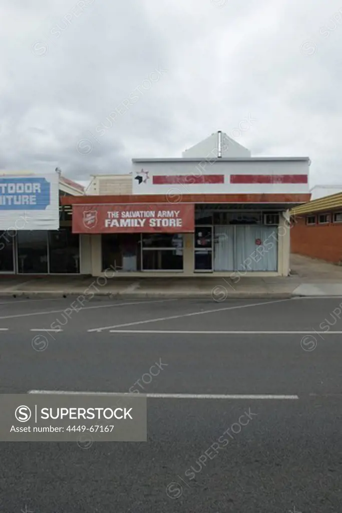 Empty street and a building of the Salvation Army, Kuranda, Queensland, Australia