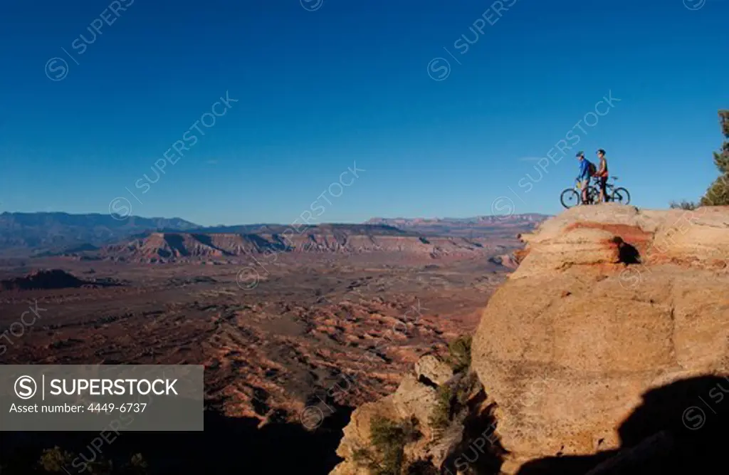 Mountainbikers, Gooseberry Trail, Zion Nationalpark, Springdale, Utah, USA