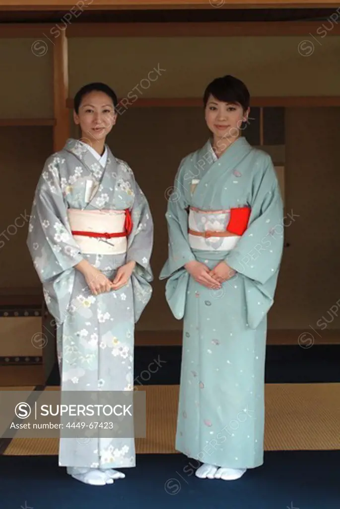 Two Japanese Women, tea ceremony in Hosomi museum, Kyoto, Japan