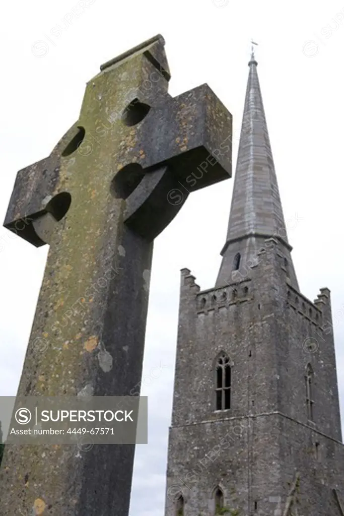High Cross & Kells Church, The Protestant Church of St. Columba, Kells, County Meath, Ireland