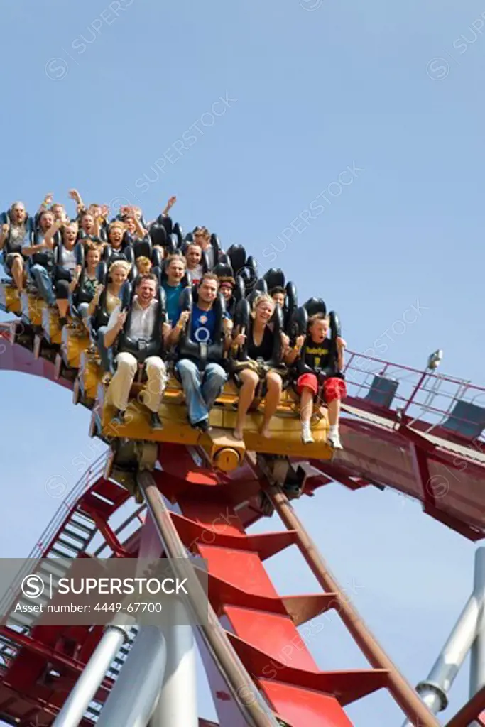 Downhill, rollercoaster in Tivoli Gardens, Copenhagen, Denmark