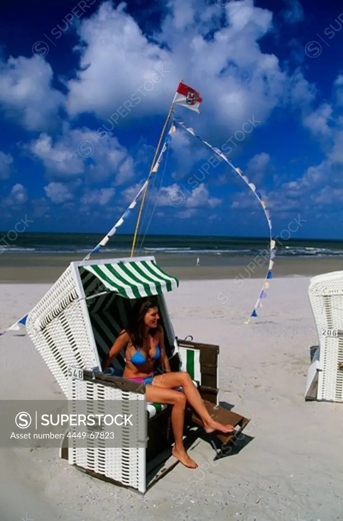 Beach chair, Wangerooge, East Frisia, Germany