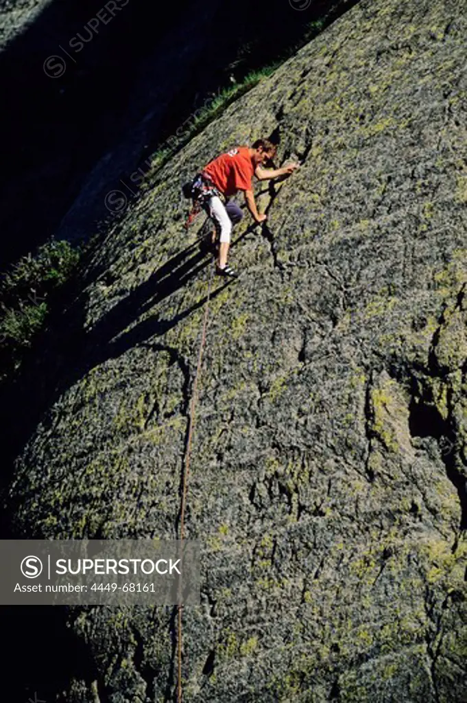 Freeclimbing at the Sustenpass, Bernese Oberland, Switzerland, Europe, MR