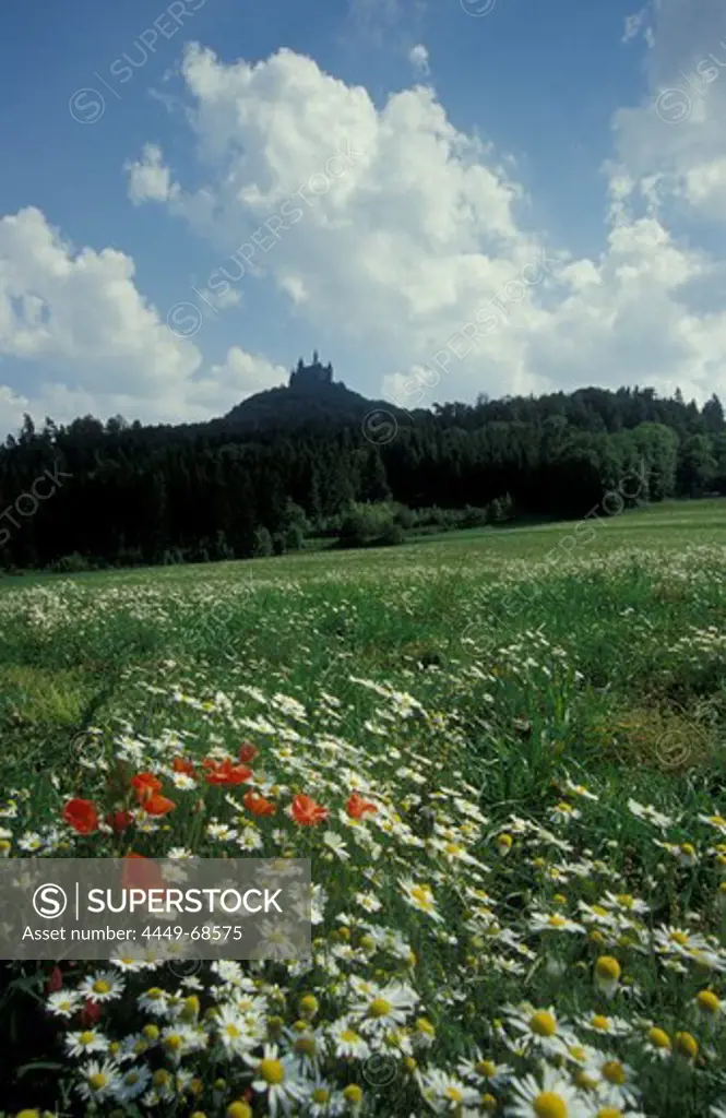Hohenzollern castle, Swabian Alb, Baden-Wuerttemberg, Germany, Europe