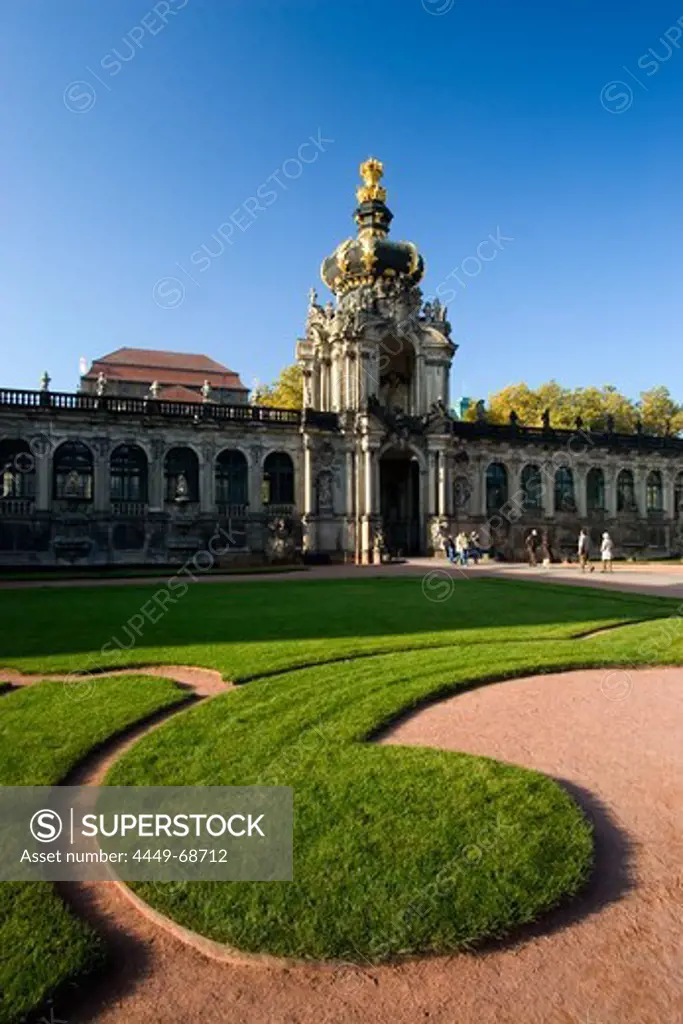 Deutschland, Dresden, Saxony, Zwinger, courtyard, park