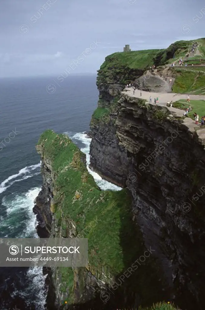 People walking along the Cliffs of Mother, County Clare, Republic of Ireland