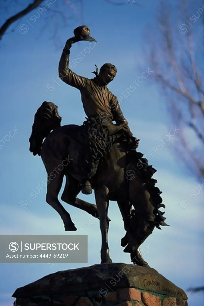 Cowboy Statue, Town Square, Jackson Hole, Wyoming, USA