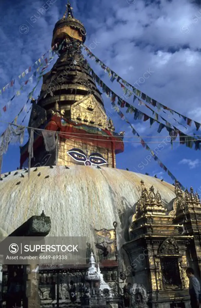 stupa in Swayambunath, Kathmandu-valley, Nepal