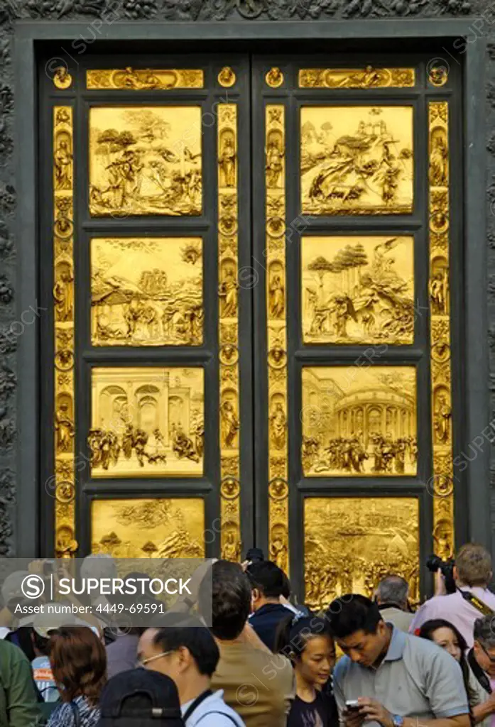 Gates of Paradise, door to the Baptistery of St. John, Florence, Tuscany, Italy