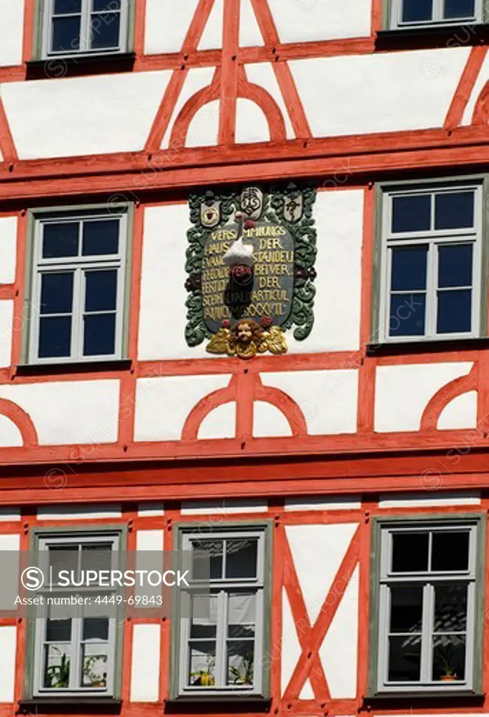 Half timbered historic house, Staendehaus in Schmalkalden, Thuringia, Germany