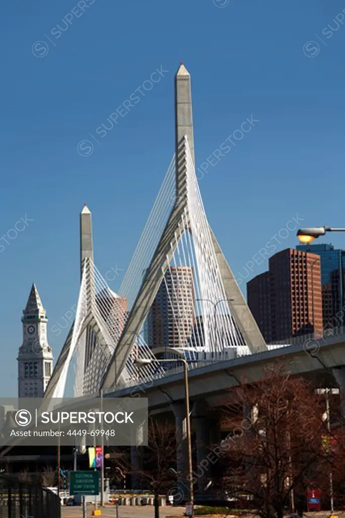 View of Zakim Bridge, Boston, Massachusetts, USA