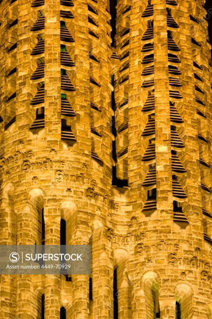 Towers of Sagrada Familia, Barcelona, Spain