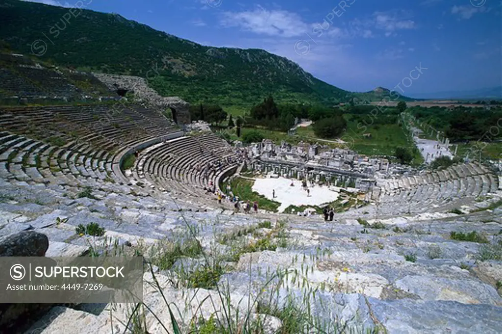 Amphitheatre in the Ancient city of Ephesus, Turkish Aegean, Turkey