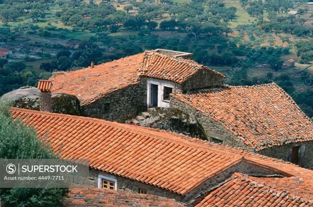 Monsanto Village on a granite hill, near Guarda Montanhas, Portugal