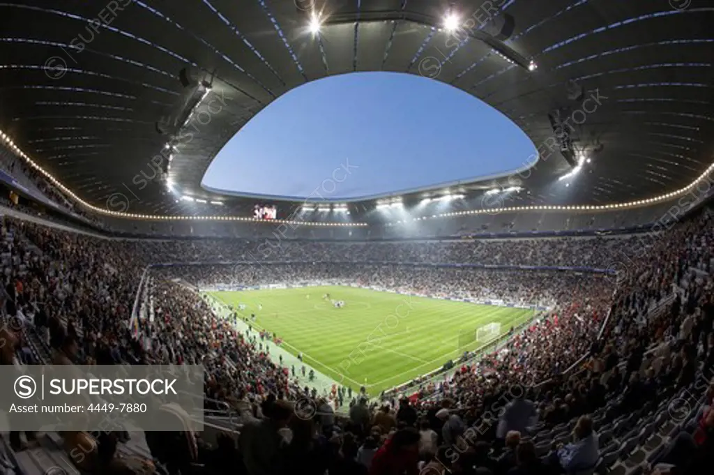 Soccer game, Allianz Arena, Munich, Bavaria, Germany