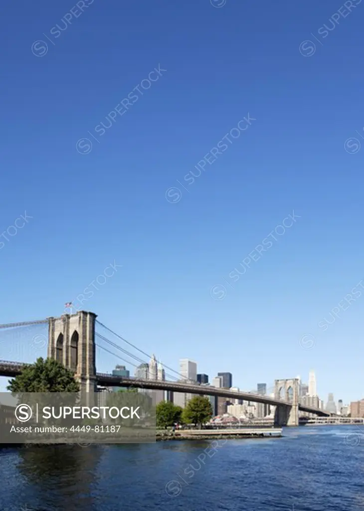 Brooklyn Bridge over the East River, Manhattan, New York City, New York, USA