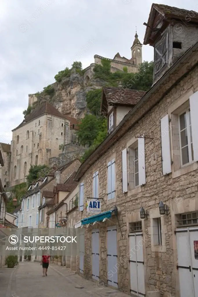 Le Bourg, The Way of St. James, Chemins de Saint-Jacques, Via Podiensis, Rocamadour, Dept. Lot, Région Midi-Pyrénées, France, Europe