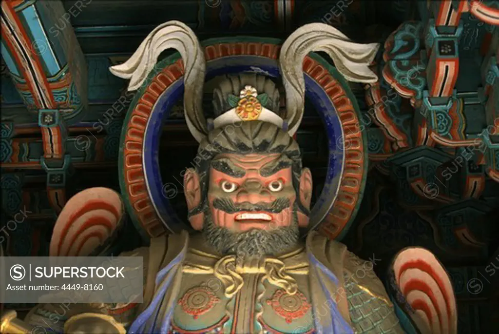 Temple guard at Pulguksa temple, Bulguksa Temple, Gyeongju, Kyongju, South Korea, Asia