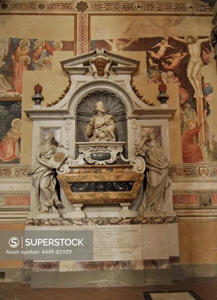 The tomb of Galileo Galilei at the Santa Croce church, Florence, Tuscany, Italy, Europe