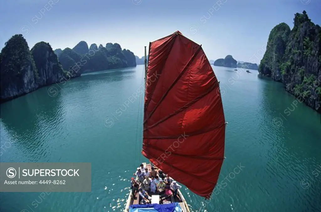 Tourist Junk in Halong Bay, Vietnam, Indochina