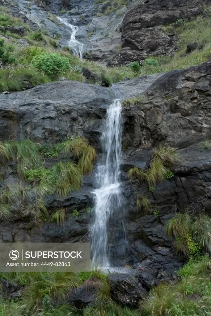 Waterfall Barranco de la Palma at a gorge, Parque Natural de Tamadaba, Gran Canaria, Canary Islands, Spain, Europe