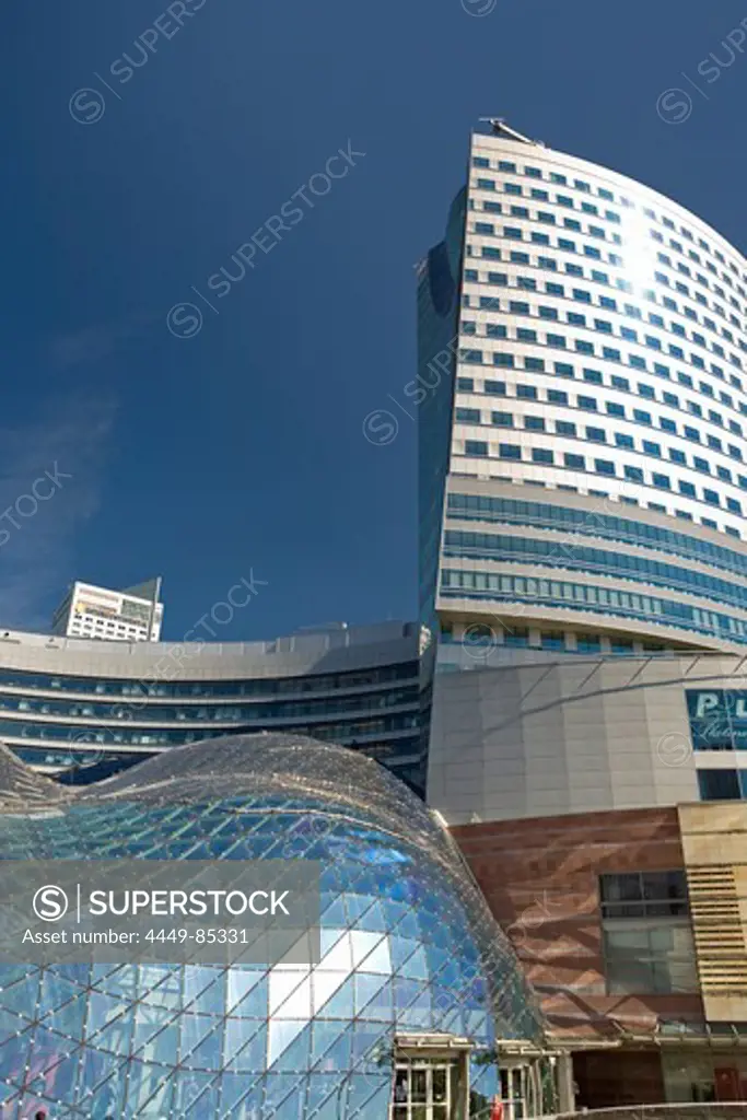 The Zlote Tarasy shopping Complex in the sunlight, Warsaw, Poland, Europe