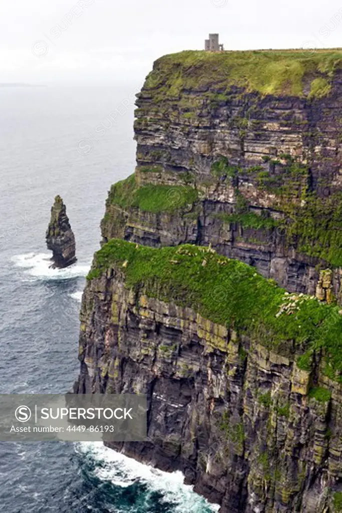 Cliffs of Moher and O'Brien's Tower, County Clare, Ireland