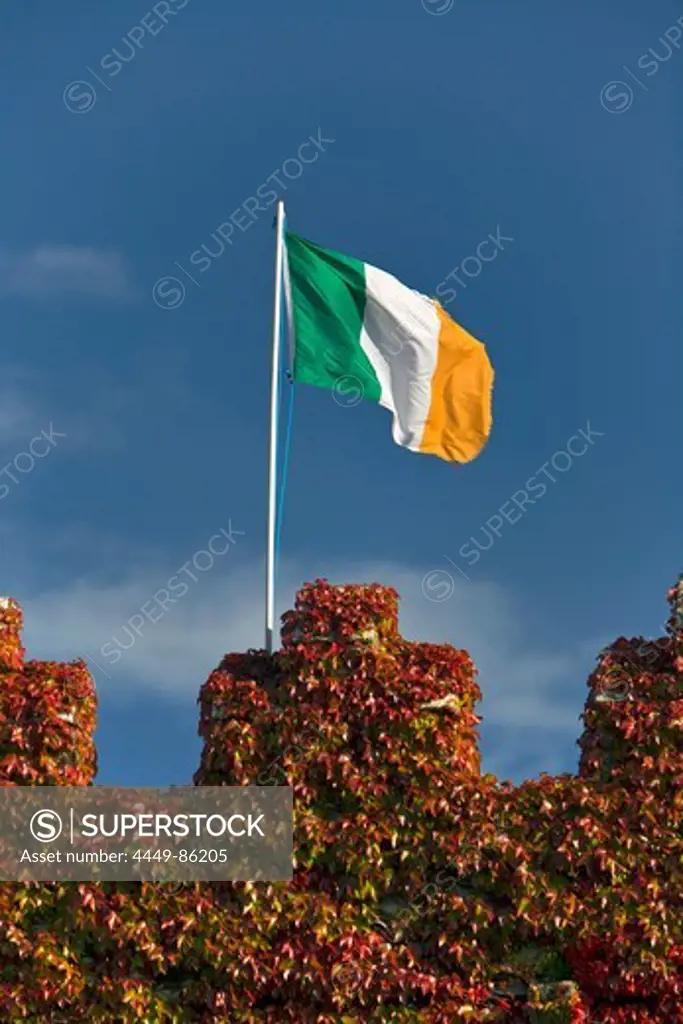 Irish flag atop Waterford Castle, Waterford, Waterford County, Ireland