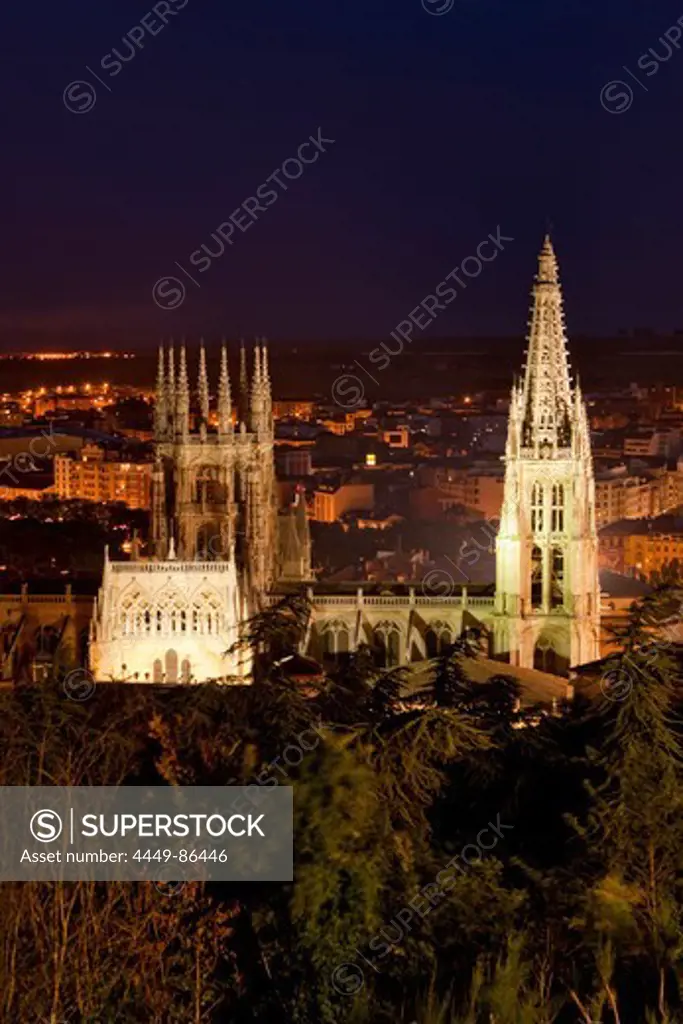 Burgos cathedral, Gothic, Camino Frances, Way of St. James, Camino de Santiago, pilgrims way, UNESCO World Heritage Site, European Cultural Route, province of Burgos, Castile-Leon, Castilla y Leon, Northern Spain, Spain, Europe