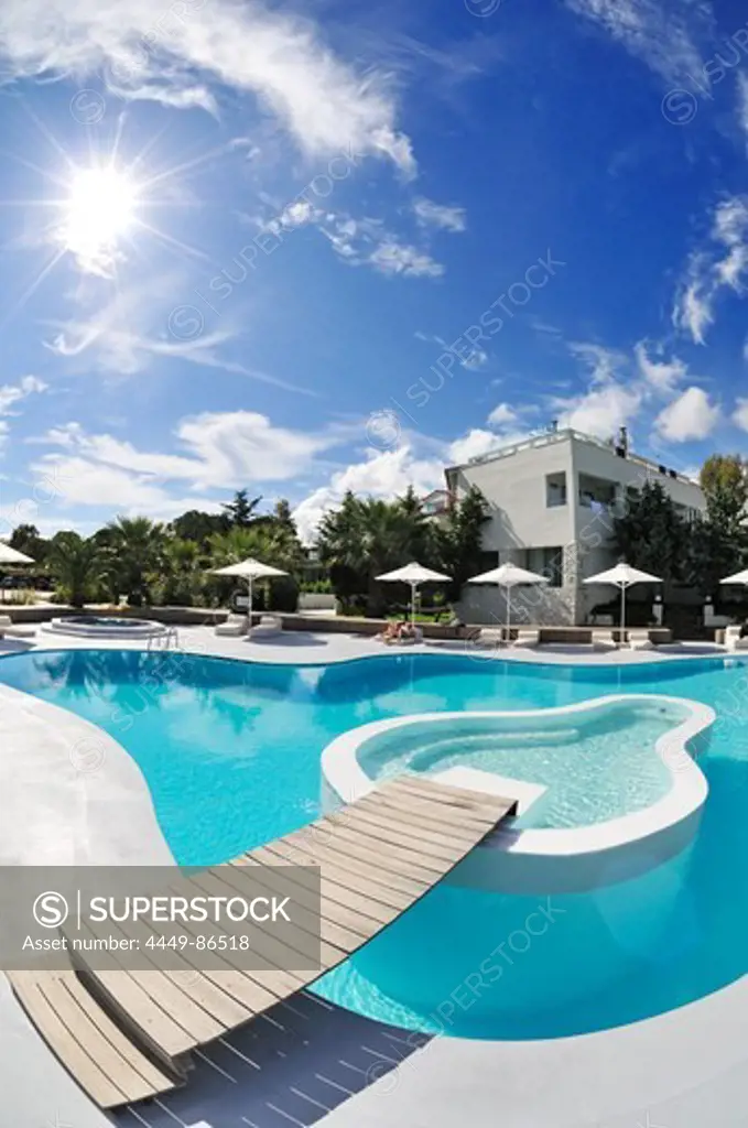 Swimming-Pool, Ekies Hotel, Vourvouru, Sithonia, Chalkidiki, Greece