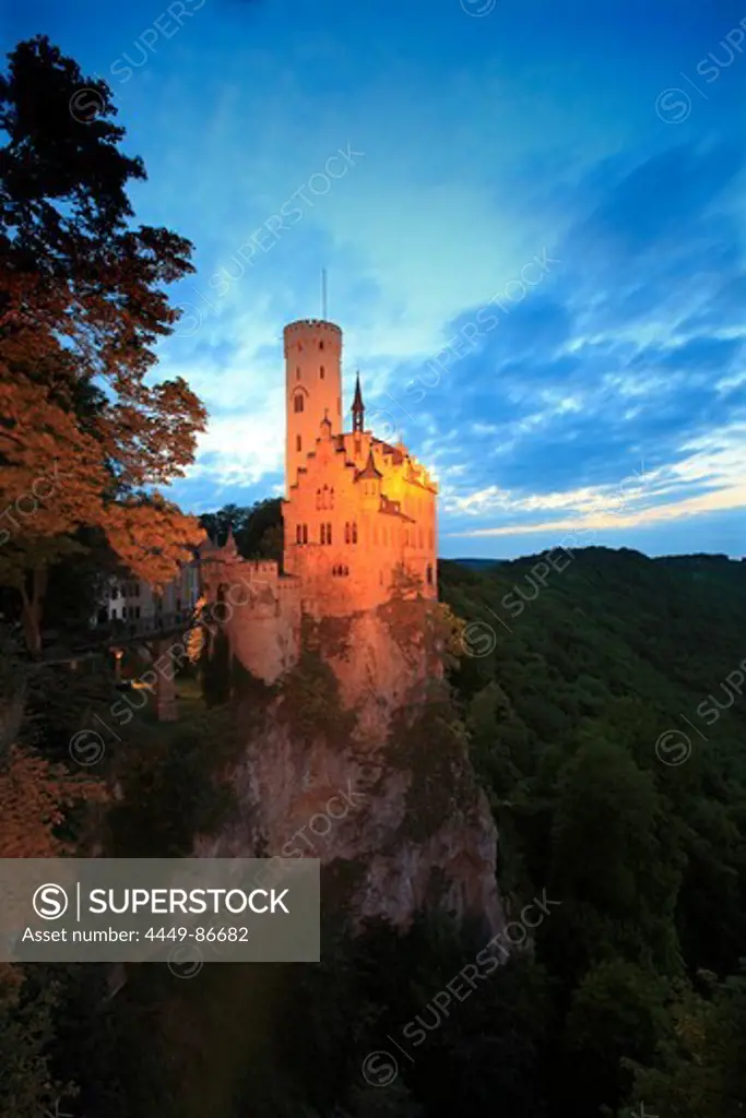 Lichtenstein castle, Swabian Alb, Baden-Wurttemberg, Germany